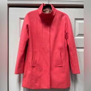 J. Crew Wool City Coat in Pink/ Peach